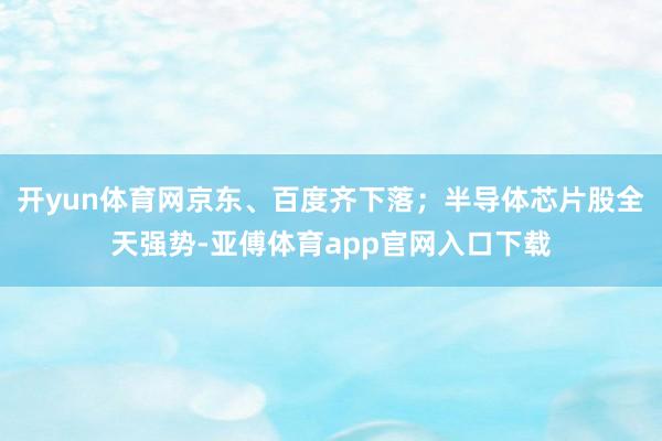 开yun体育网京东、百度齐下落；半导体芯片股全天强势-亚傅体育app官网入口下载