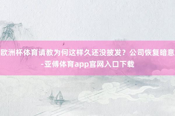 欧洲杯体育请教为何这样久还没披发？公司恢复暗意-亚傅体育app官网入口下载