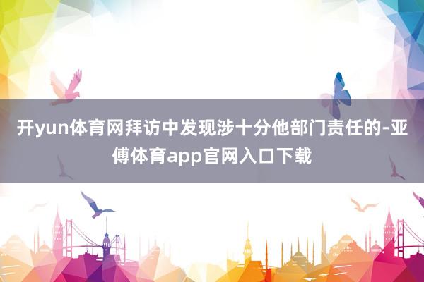 开yun体育网拜访中发现涉十分他部门责任的-亚傅体育app官网入口下载