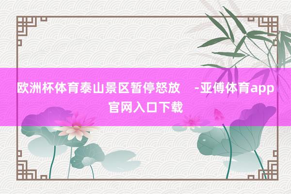 欧洲杯体育泰山景区暂停怒放    -亚傅体育app官网入口下载